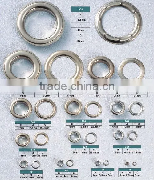 60# metal eyelet with dia62mm ,brass grommet with high quality
