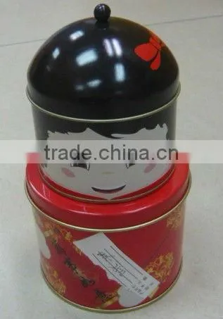 Cute Doll Gift Tin for New Year Holiday, New Year Holiday's Doll Tin