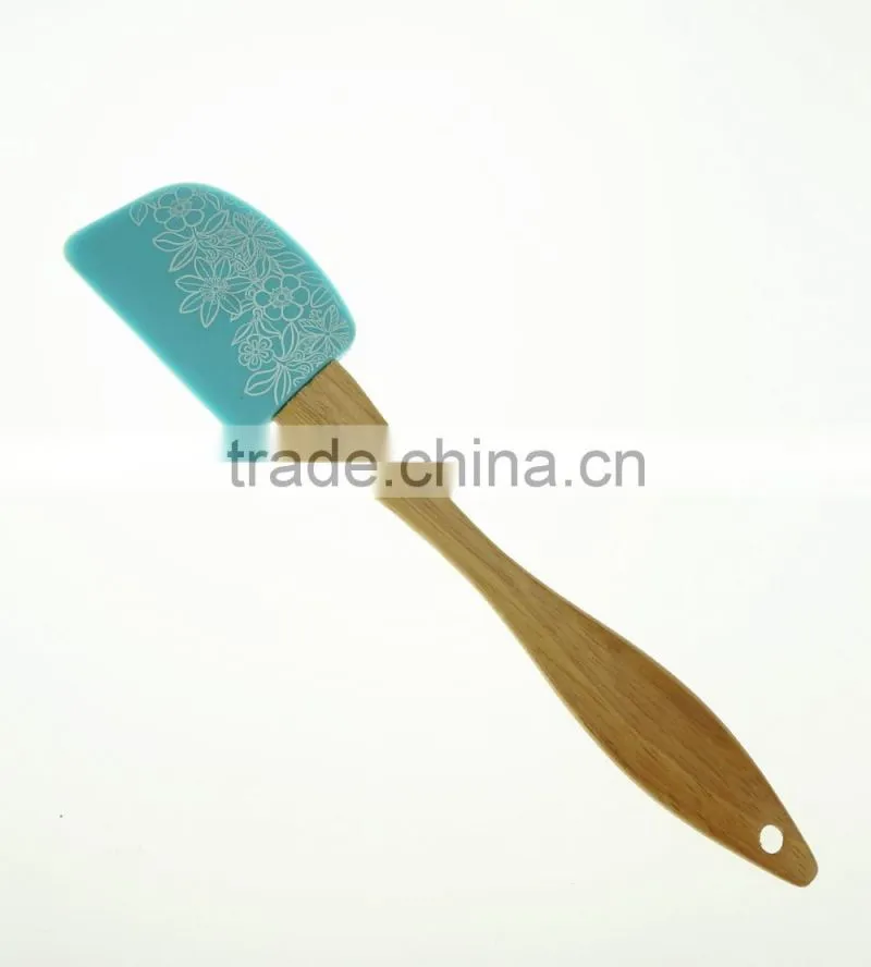 12083 Silicone Spatular scraper Silicone Cream Spatular with wooden Handle