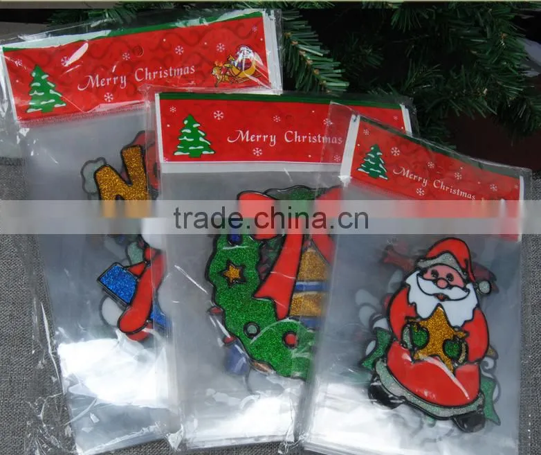 High quality Christmas glass window PVC sticker wall sticker