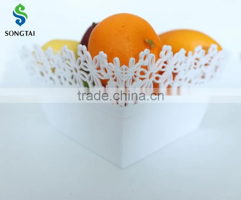 2016 new style plastic pp square fruit basket with sunflower