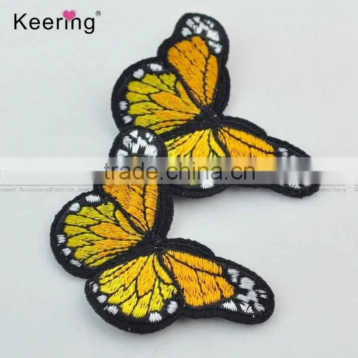 Hot sale lifelike butterfly embroidery textile patch for garment accessory