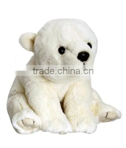 Cuddly stuffed vivid sitting forest animal toys white plush custom polar bear
