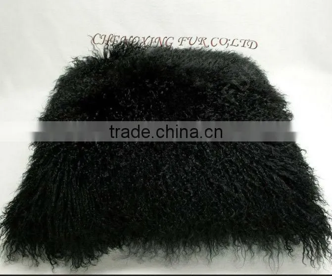 CX-D-01A High Quality Customed Size ColorfulTibetan Lamb Fur Pillow Cover