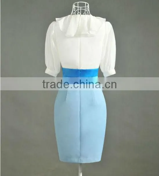 Summer Chiffon Halter Design Belt Dress for Woman