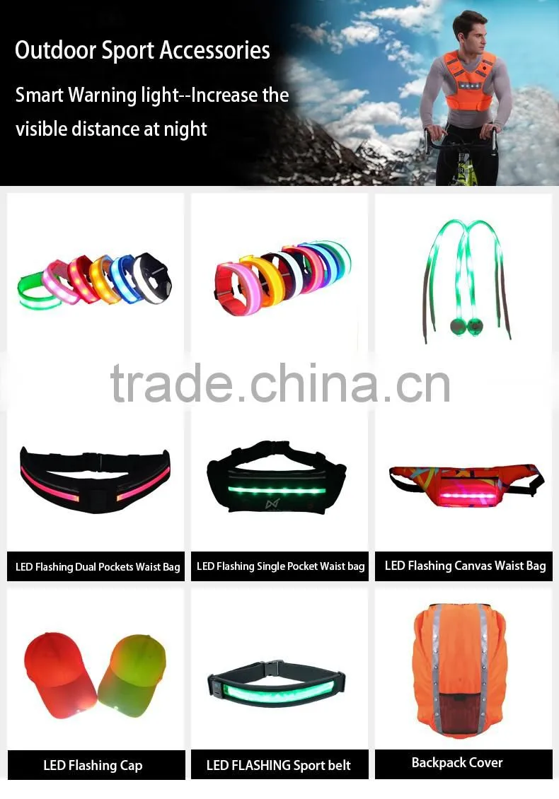 Hi vis LED night version safety vest for journalist