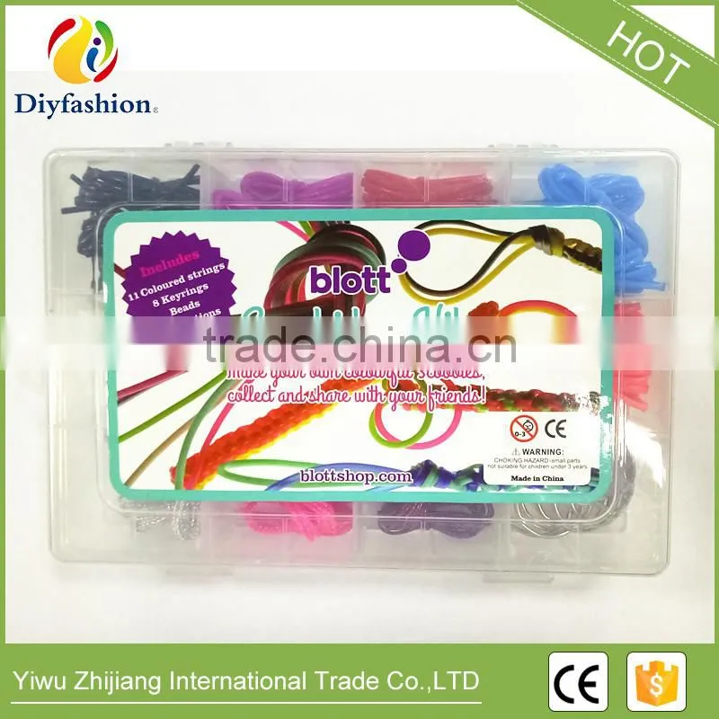 Hot selling box set roll DIY Round Hollow Knit Plastic PVC scoubidou strings