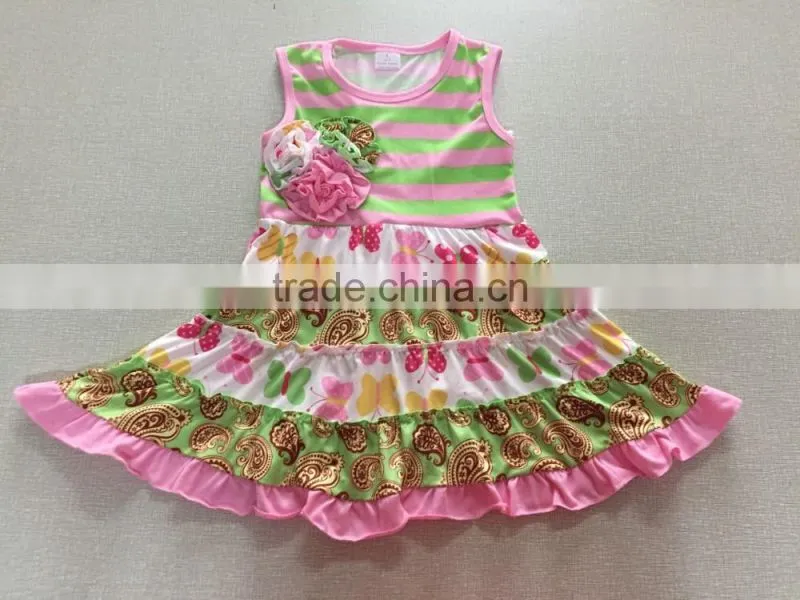 2017 summer high quality kids clothes western style fashion beautiful splicing new design cute baby girls dress
