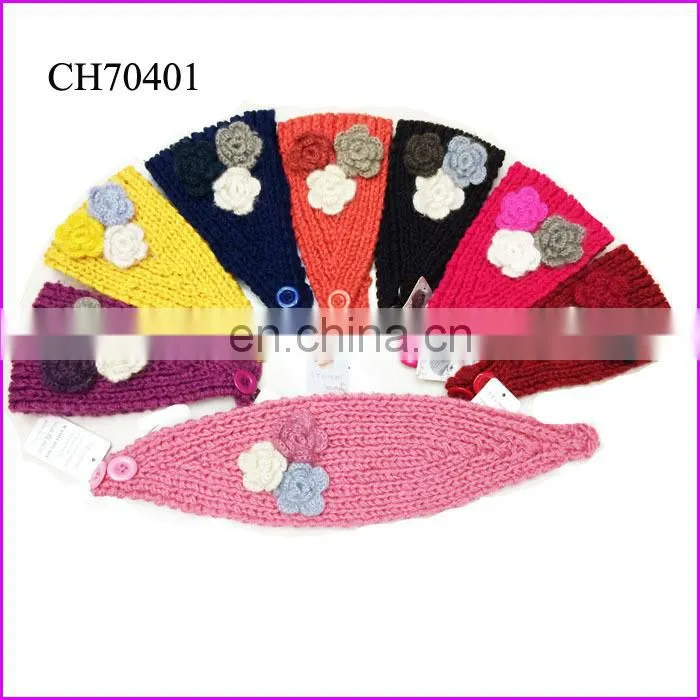 rhinestone decorated girl headbands crochet pattern