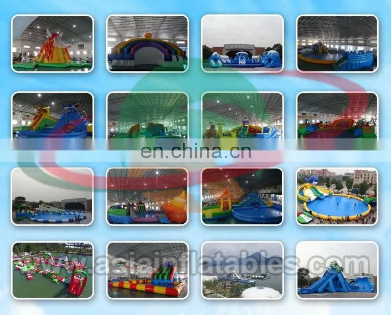 Outdoor adorable Inflatable round pool with giant slide for kids used water park slide for sale