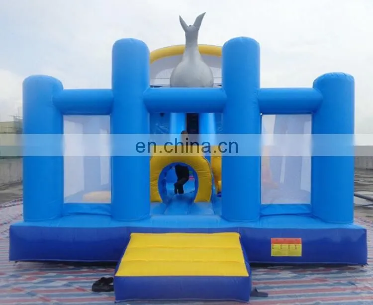 Commerical whale inflatable bouncer with slide