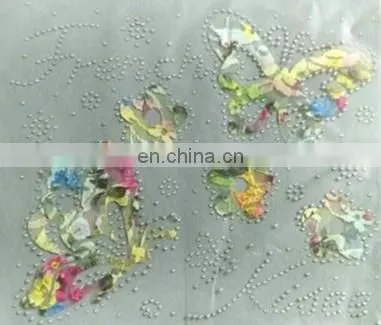 Popular Alphabet Butterfly Hot Fix Motif With Rhinestone For Garment