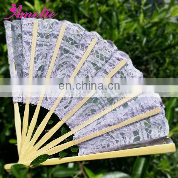 Wholesale Pink Cotton And Wooden Vintage Hand Fan