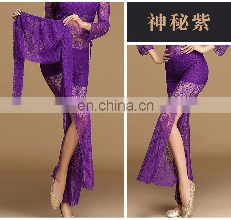 K-4050 Sexy beautiful lace belly dance pant trousers with hip scarf