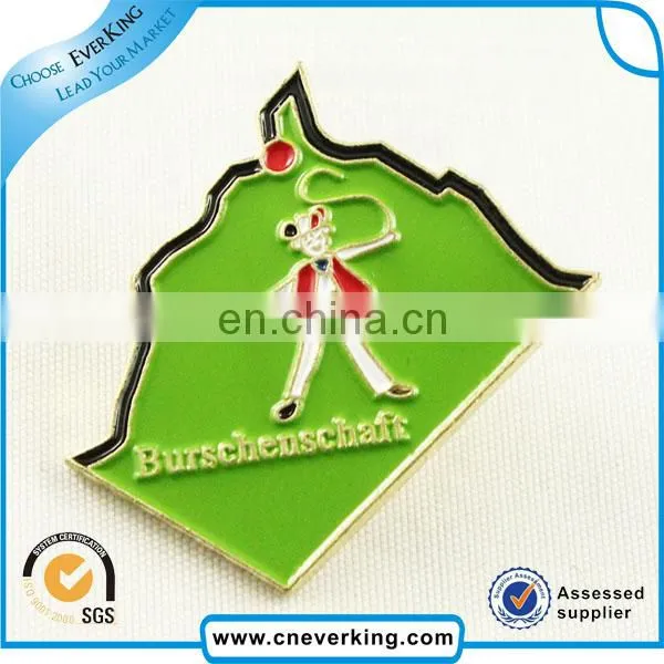 high quality fashion hard enamel lapel pin by golden supplier