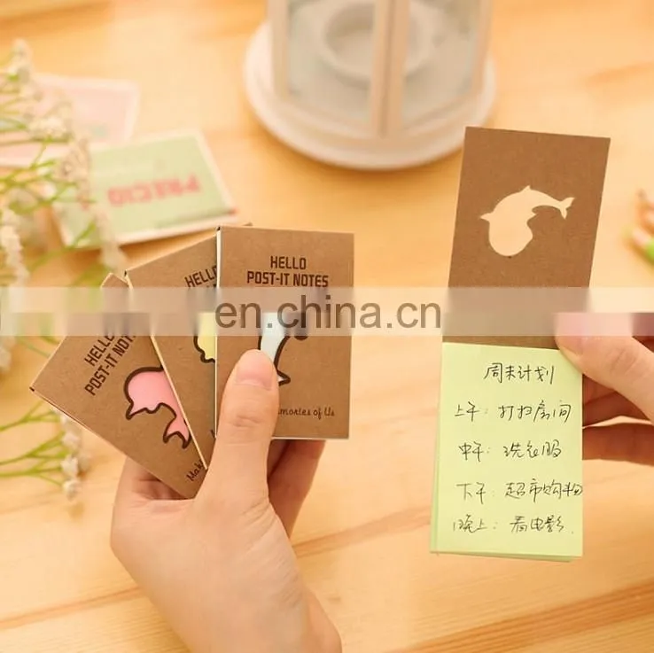 kraft paper custom die cut sticky notes