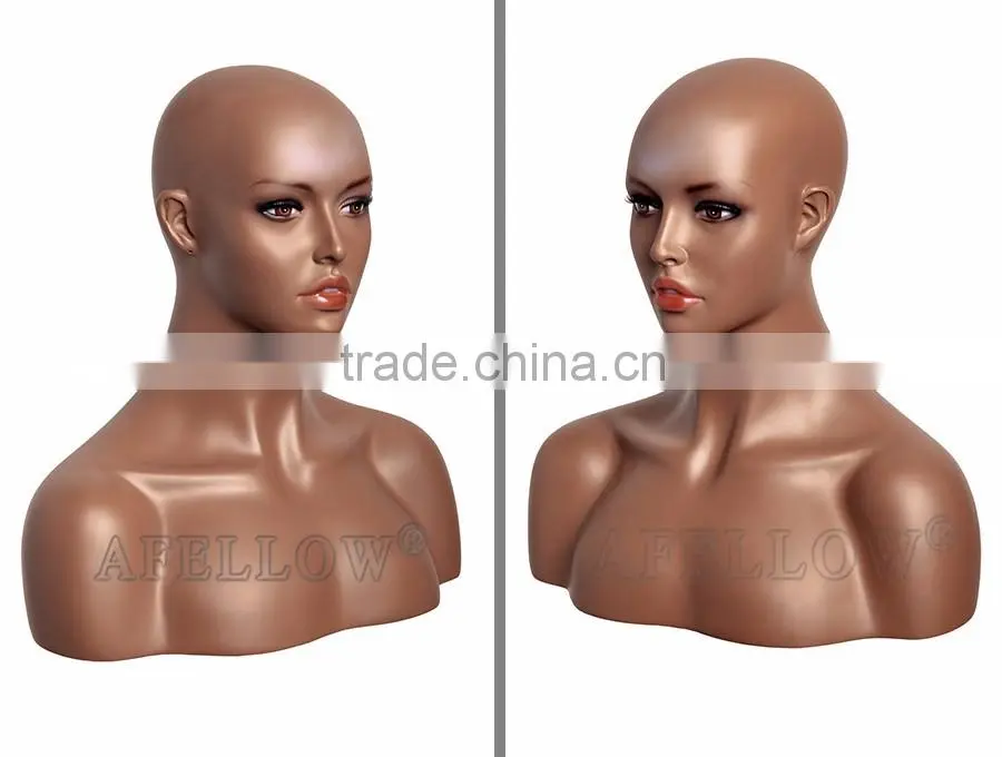 African head Model Fiberglass head mannequin display women wig H3