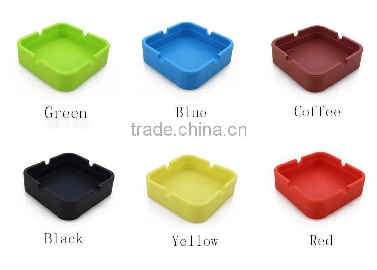 New arrival Square Silicone Ashtray Ash Cinzeiro Smokeless Wholesale Silicone Ashtray