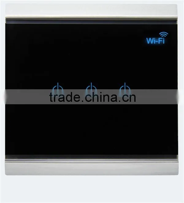 LED Backlight Smart Touch WiFi Remote Controlled Light Switch with Android & IOS APP for Instant and Timing Switch ON/OFF