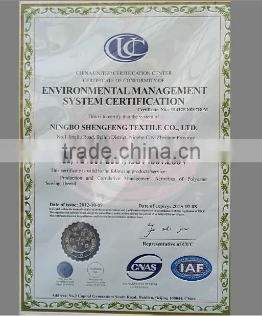 100% spun polyester sewing thread