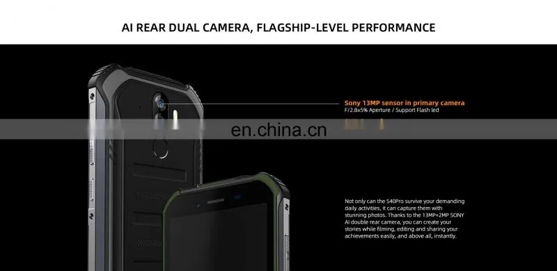 Wholesale DOOGEE S40 Pro Smartphone 5.45'' HD+ IPS Screen 4GB+64GB 13MP+2MP Rear Camera 4650mAh Large Battery Android 10.0