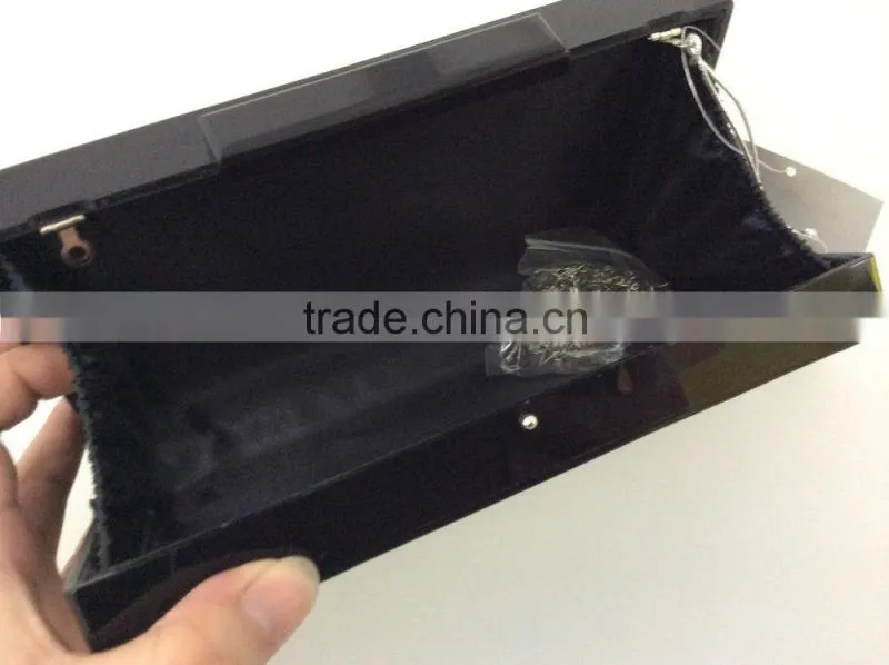 black acrylic clutch bag, black and white high quality evening bags