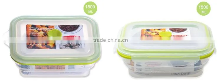1.5L Lunch Box Foldable Silicone Food Container