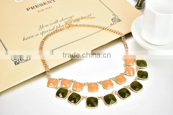 Jewelry Factory Wholesale Women Choker Resin Necklace Type Layered Necklace