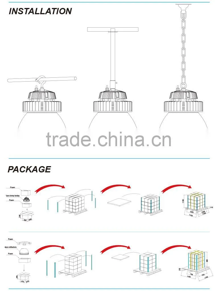 led light high bay 200w for warehouse lighting