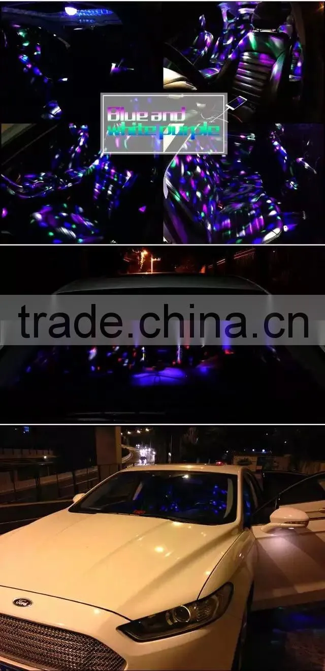 USB Connector rgb atmosphere light led car DJ light music control voice control
