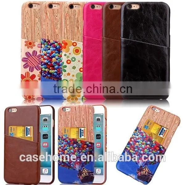 Card Holder PU Leather Back Cover Case for iphone 6 6s