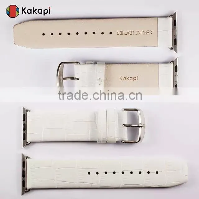 Kakapi Single Buckle Genuine Leather Watch Band Wrist Strap With Watchband Converter For 42MM Apple Watch MT-3910