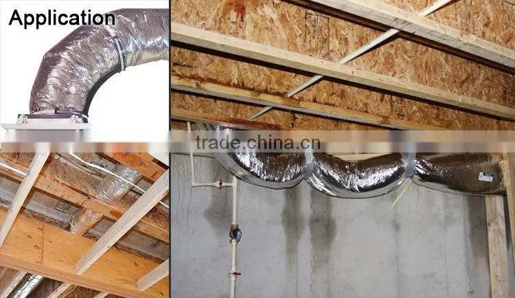 16~48KG/M3 air conditioning rectangular aluminium insulation flexible duct