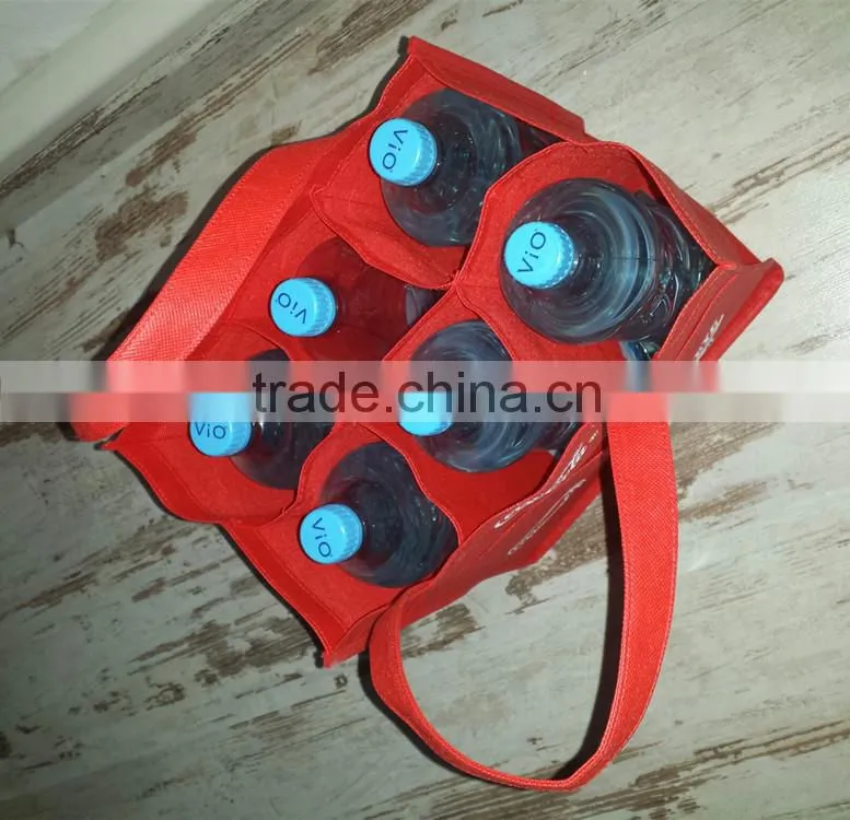 Reinforced 6 bottles non woven fabric wine bag manufacturers