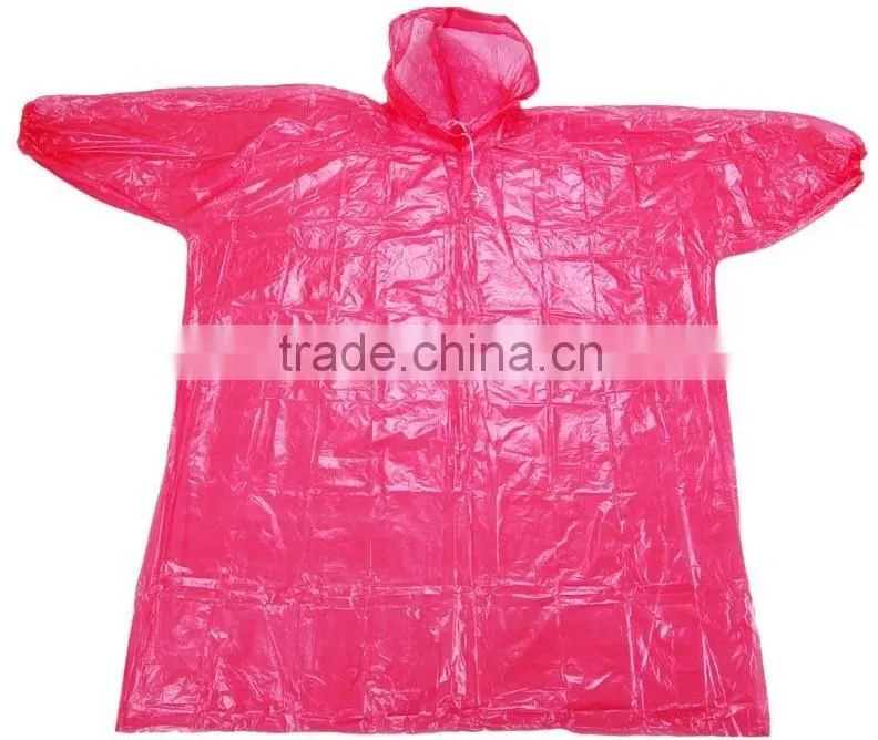 Plastic Emergency LDPE promotional adult rain poncho