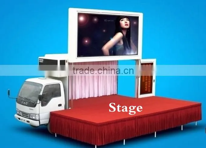 Three-side-showing LED mobile attractive advertising vehicle Foton P10 outstanding display screen advertising vehicle for sale