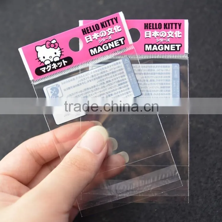 custom size transparent opp plastic self adhesive header bag with custom printing