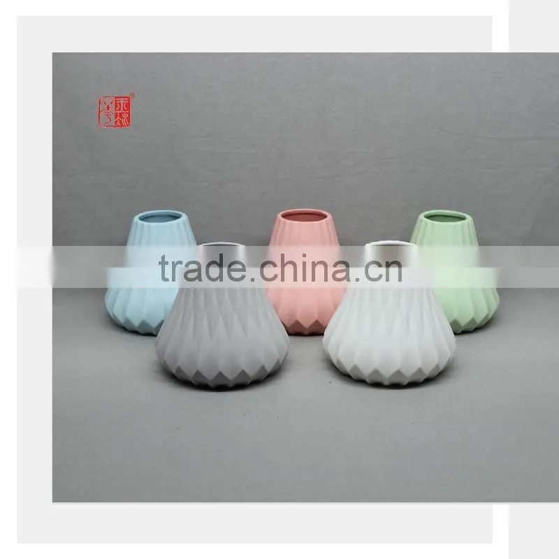 High Taste Life Style Color Clay Ceramics Flower Vase for Home Decor