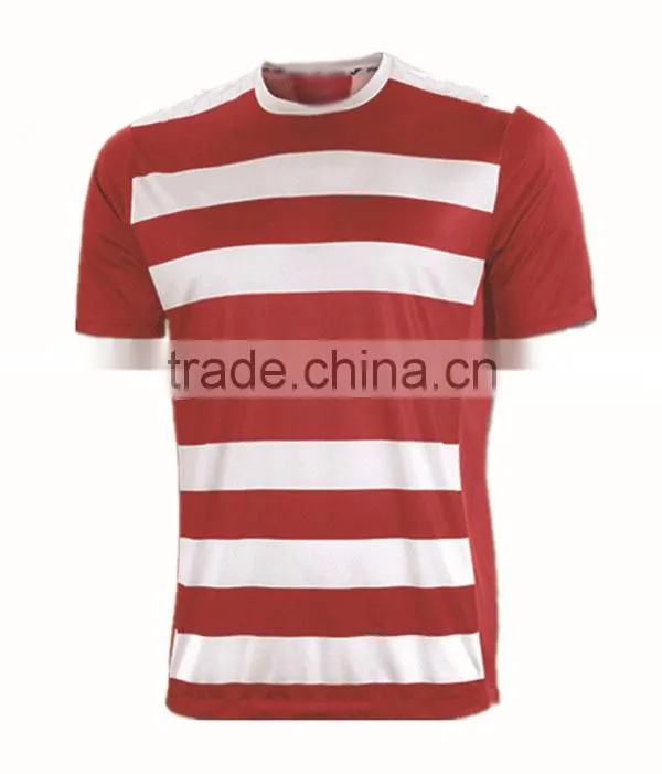 two colors striped practice soccer jersey with sublimation made