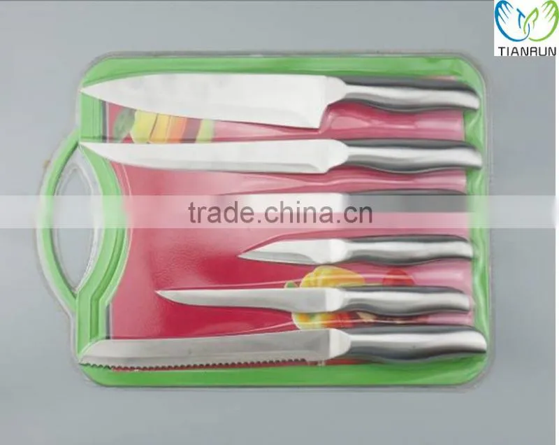 7pcs knithen knife set with stainless steel hollow handle