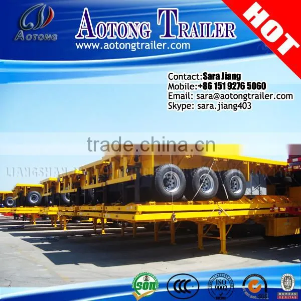 2016 Top Ranking 2-3Axles 20-40ft Trailer /Container Semi Truck platform Trailer Chassis for Exporting
