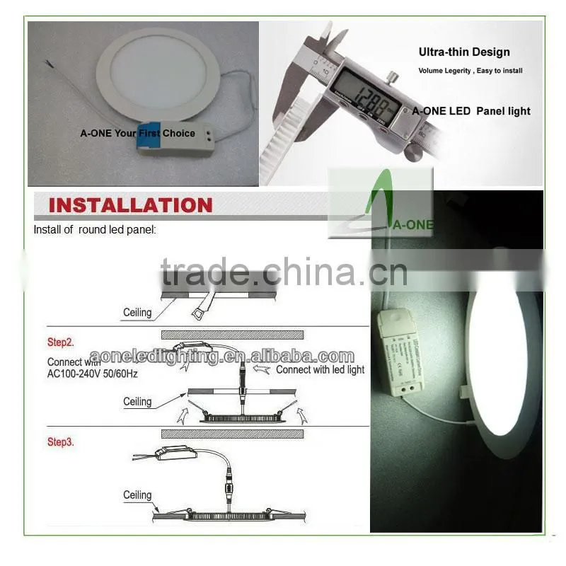 Dongguan alibaba factory ultra thin led panel light,high brightness warranty 3years 12W round led panel light