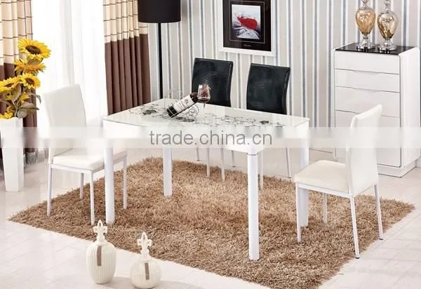 Dinette combination folding table tempered glass table round table four chairs