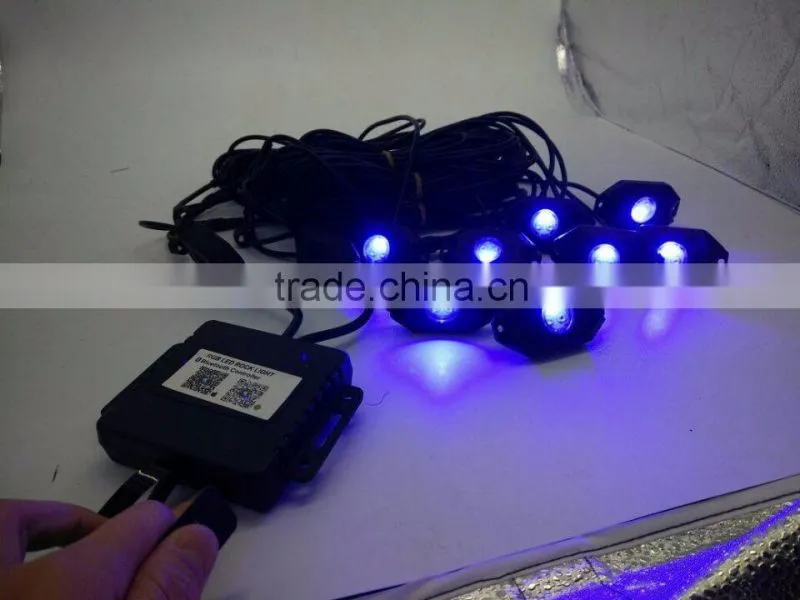 9W RGB Led Rock Lights Waterproof Off Road LED Rock Light Kit - 8 Pods LED Rock Lights For Off Road
