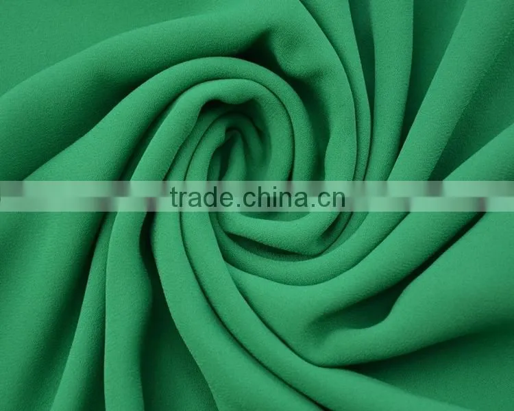 Jiufan Textile Pop Sold Plain Dyed Georgette 100% Spun Polyester Emerald Fabric