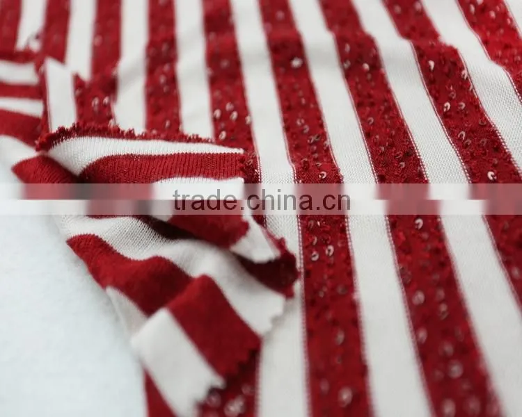 yarns stock rayon polyester stripe fabric wholesale sequin fabric