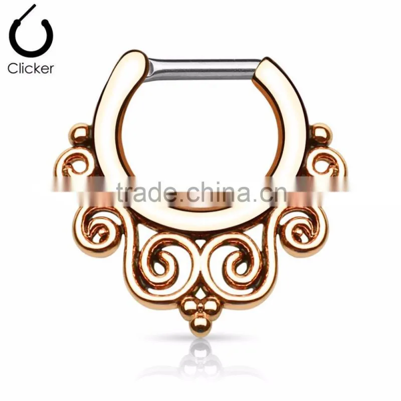 Surgical Steel Septum Clicker Nose RIngs