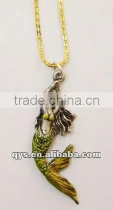 Alloy Mermaid Pendant, Metal Necklace Pendant