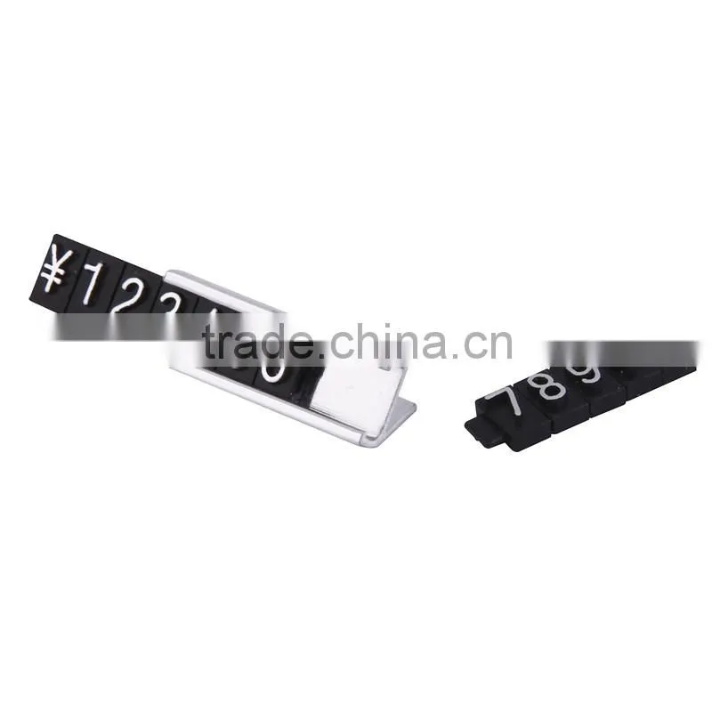 288 Cubes Price Number Tag-SILVER Embossed Digit in black ground with SILVER base