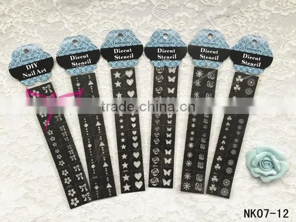 Arrows in mess nail art template cartoon hollow out nail art sticker nail art stencil factory